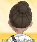 サンムーン女主人公の髪型リゾートツインテール・色ダークブラウン(後ろ姿)