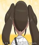 サンムーン女主人公の髪型ツインテール・色ダークブラウン(後ろ姿)