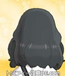 サンムーン女主人公の髪型ミディアムパーマ・色ブラック(後ろ姿)