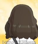 サンムーン女主人公の髪型ミディアムパーマ・色ダークブラウン(後ろ姿)