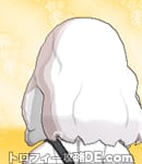 サンムーン女主人公の髪型ミディアムパーマ・色ホワイト(後ろ姿)