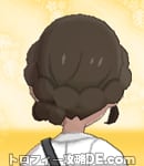 サンムーン女主人公の髪型ギブソンタック・色ダークブラウン(後ろ姿)