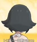 サンムーン女主人公の髪型スプラッシュカール・色ブラック(後ろ姿)